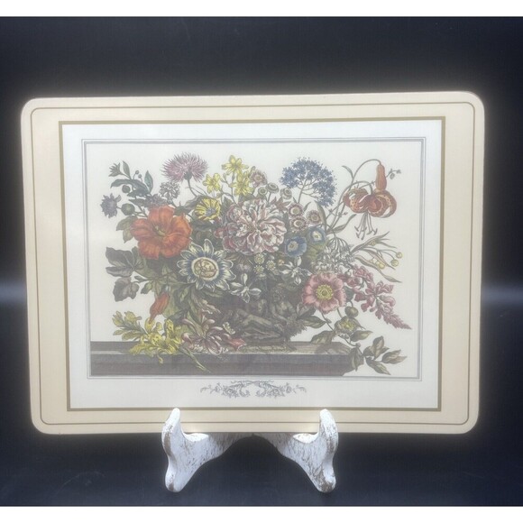VTG Pimpernel Deluxe Finish Cream Furber Flowers Placemats 12” X 9” Set Of 4 - Picture 2 of 12